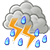 多雲短暫陣雨或雷雨